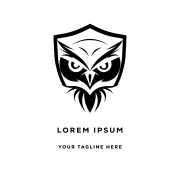 owl eye concept element view logo icon 