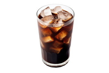 Iced black coffee cup isolated on transparent background.