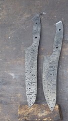 Messer Rohlinge Klinge aus Damaszenerstahl mit Zebra-Muster