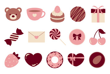 set of valentine's day icons for banners, cards, flyers, social media wallpapers, etc.