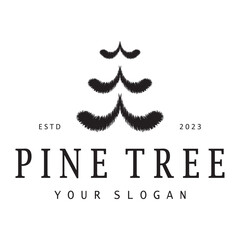 simple pine or fir tree logo,evergreen.for pine forest,adventurers,camping,nature,badges and business.vector