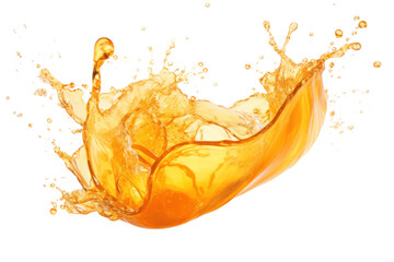 Orange juice splash isolated on transparent background. - obrazy, fototapety, plakaty