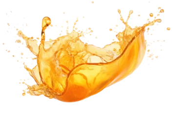 Tuinposter Orange juice splash isolated on transparent background. © tong2530