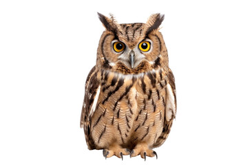 Owl isolated on transparent background.