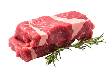 Raw beef meat isolated on transparent background.