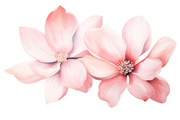 Fototapeta na wymiar Watercolor blush floral isolated on transparent background.