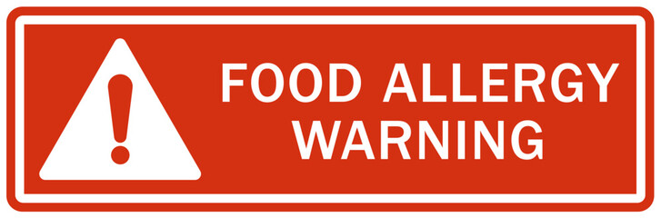 Food allergy warning sign and labels - obrazy, fototapety, plakaty