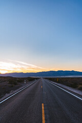 Sunset on the death valley highway