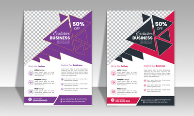 Creative Minimal Business Flyer Template Design, Unique & Minimal Design Vector illustration.