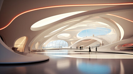 Beautiful modern futuristic building