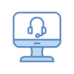 Online Support icon isolate white background vector stock illustration.