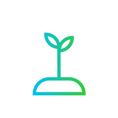 Investment finance icon with blue and green gradient outline style. financial, investment, growth, money, business, finance, profit. Vector Illustration