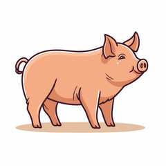Sow hand-drawn illustration. Sow. Vector doodle style cartoon illustration