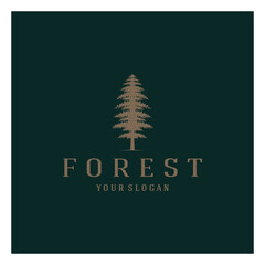 simple pine or fir tree logo,evergreen.for pine forest,adventurers,camping,nature,badges and business.vector