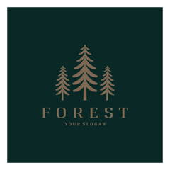 simple pine or fir tree logo,evergreen.for pine forest,adventurers,camping,nature,badges and business.vector