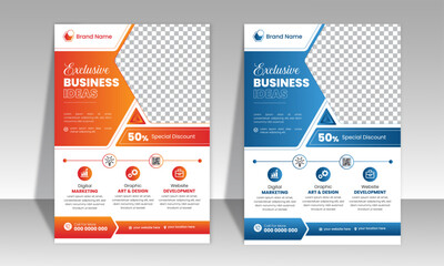 Creative  Modern Corporate Business Flyer Design Template, Unique layout & Minimal Design .