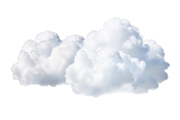 White clouds isolated on transparent background.