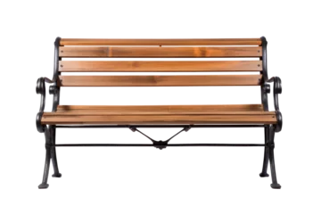 Foto op Plexiglas Wooden park bench isolated on transparent background. © tong2530