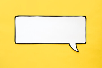 Speech bubble on a yellow background. Comic cloud with a place for text