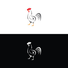 Vector of chicken design on white background. Hen. Farm Animals.chicken logo rooster and hen logo for poultry farming animal logo vector illustration design,Amazing rooster logo design vector