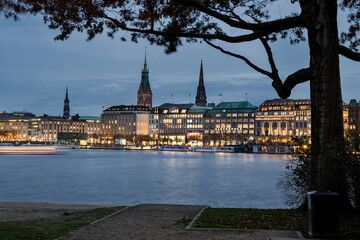 Abendlichter Binnenalster Hamburg