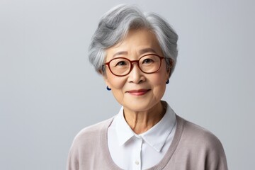 Fototapeta premium A portrait of a happy old asian woman