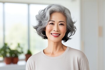 A portrait of a happy old asian woman - Powered by Adobe
