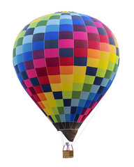 Fototapeta premium coloured chequered hot air balloon isolated