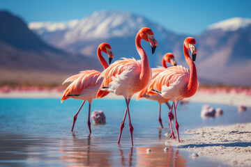 Group of flamingo.