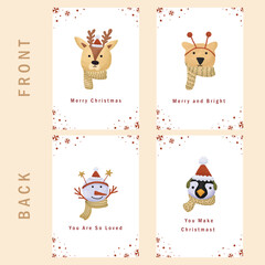 Cute white Christmas greeting card vector design
