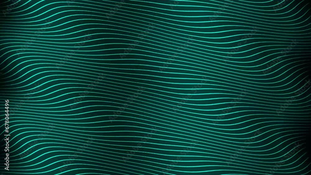 Poster abstract wave light blue lines loop animated video. 3d abstract black background looping animation. 