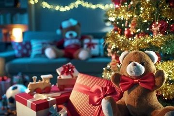 Fotobehang Home interior and many Christmas gifts © StockPhotoPro
