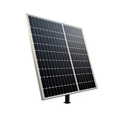 Black solar panel on transparent background, white background, isolated, commercial photography