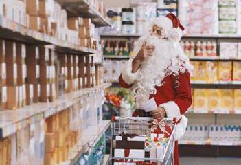 Santa Claus at the supermarket