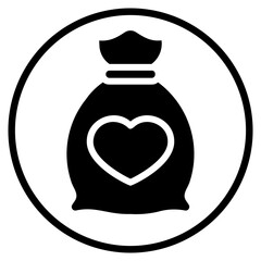 money bag glyph icon