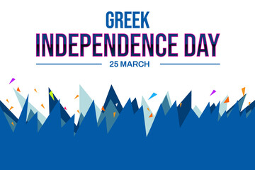 Greek Independence Day. National happy holiday, celebrated annual in March 25. Greek blue color. Poster, card, banner and background. web banner design illustration