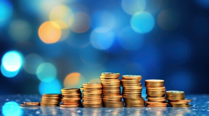 Stack of Coins in Bokeh Effects