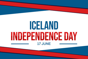 Iceland independence day background poster with traditional border design for national celebration on june 17 th