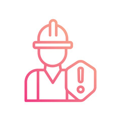 Construction Risk icon isolate white background vector stock illustration.