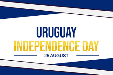 Uruguay independence day background with blue and yellow color shapes along with typography