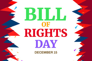 Obraz premium US Bill of Rights Day banner design with different shapes design. Bill of rights day backdrop on the white background. banner design