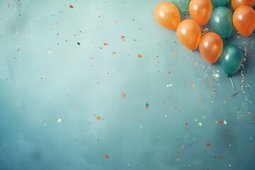 Festive Carnival Celebration with Colorful Balloons and Confetti