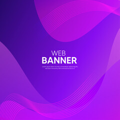 Abstract purple background with waves, purple banner