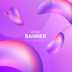 Abstract purple background with waves, purple banner