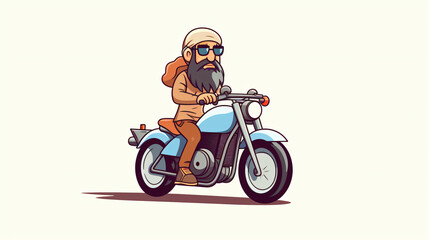 Cartoon character of a motorcyclist