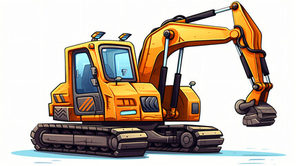 Cartoon of a construction machine