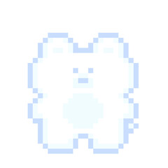 Fototapeta premium ピクセルアートなゆるシロクマぬいぐるみ⭐︎PNG