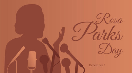 Rosa Parks Day typography greeting card design.
