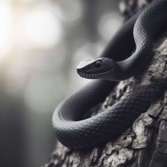 black snake on a branch