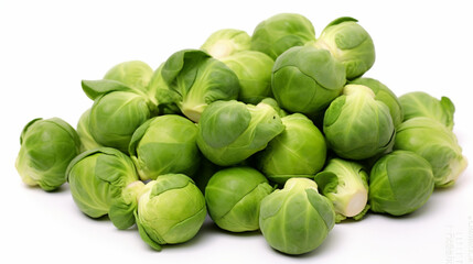 Brussels sprouts isolated on white background. Close up.